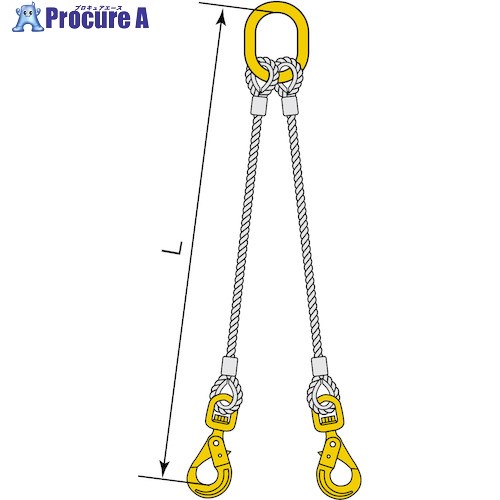 コンドーテック 2点吊JISロック止ワイヤ φ12×8M HJK・HMG 05222KGJK128 1組 ■▼587-3106 【送料都度見積】