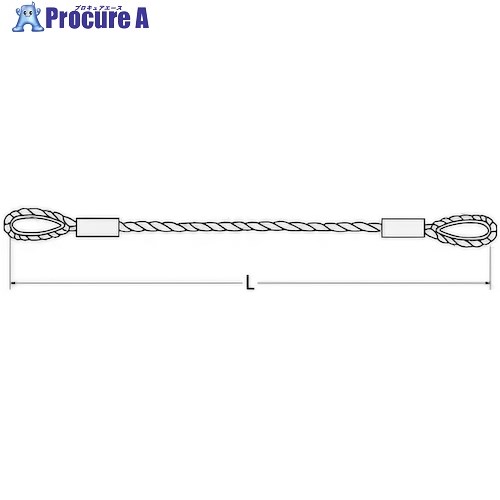 コンドーテック JISロック止ワイヤ φ14×4M 両コース入 05221144 1本 ■▼612-4236 【送料都度見積】