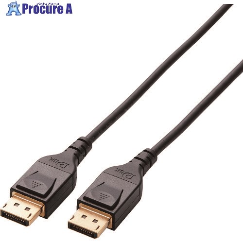 ELECOM DisplayPort(TM)1.4相応う有線テレビ 2m CAC-DP1420BK 1本 ■▼157-7483