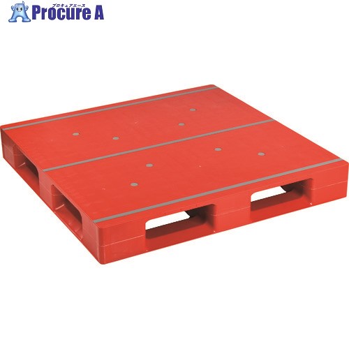 NPC プラスチックパレットAZFD-1111FE 片面四方差し レッド AZFD-1111FE-R 1枚 ■▼175-4547 【代引決済不可】