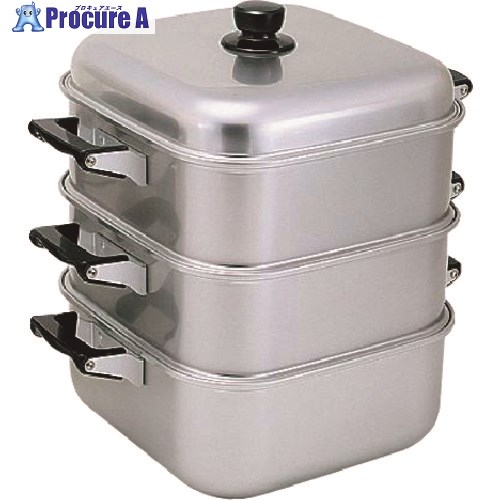 TKG AKAO(アカオ) アルマイト角型蒸器 33cm 二重 AMS71332 1個 ■▼186-4080 【送料都度見積】