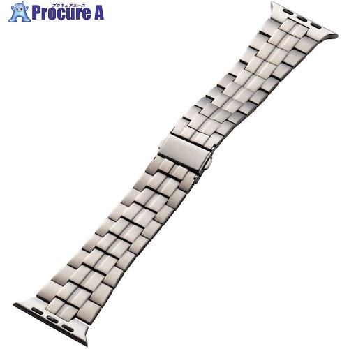 ELECOM Apple Watch 49/45/44/42mm用バンド チタン シルバー AW-49BDTITSV 1本 ■▼544-8266