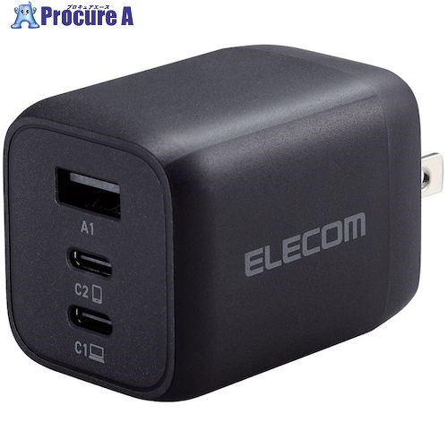 ELECOM ノートPC用ACアダプター USB PD対応 PPS対応 65W USB-Cx2 USB-Ax1 ACDC-PD4465BK 1個 ■▼574-2220 6,041円