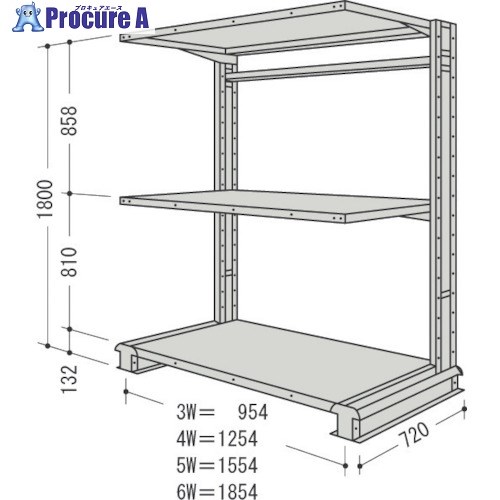 NF キャンチラック単式1連W1254D720H1800F3 CR64L-S3 1台 ■▼135-2321 【送料都度見積】