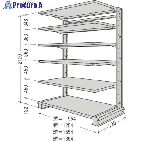 NF キャンチラック単式増結1連W954D720H2100F6 CR73L-S6B 1台 ■▼135-2373 【貨物輸送都度積もり書き】