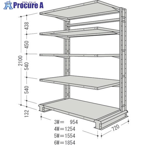 NF キャンチラック単式増結1連W954D720H2100F5 CR73L-S5B 1台 ■▼136-1774 【送料都度見積】