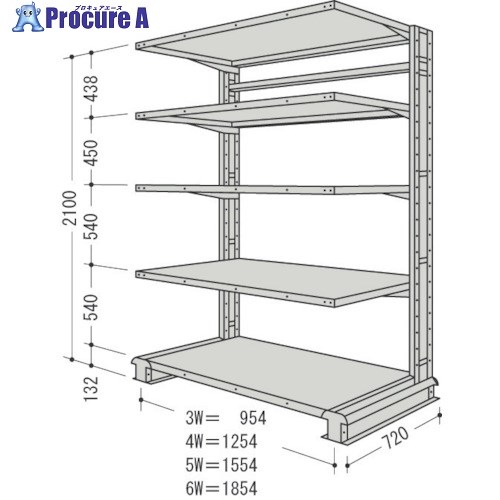 NF キャンチラック単式増結1連W1254D720H2100F5 CR74L-S5B 1台 ■▼136-4939 【貨物輸送都度積もり書き】