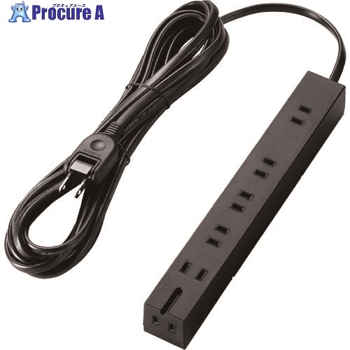 ELECOM 回転機能タップ 6個口(内3ピン1) 5m ブラック T-KF01-2650BK 1個 ■▼208-7587