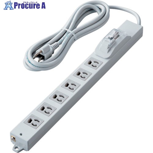 ELECOM 法人用水道栓 ロング型 3P6口 3m 抜け打ち切り 過電流ブレーカー T-H0730OCPR 1個 ■▼256-3578