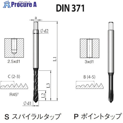 NOGA DIN-371 高機能HPCスパイラルタップM10x1.5 XT3 SD1CM10X1.56X3X 5本 ■▼504-9643 【送料都度見積】