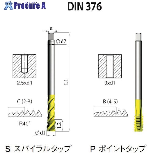 NOGA DIN-376 一般用スパイラルタップ7/8-9UNC XT5 SD6C8759UNC2B5X 3本 ■▼505-1242 【送料都度見積】