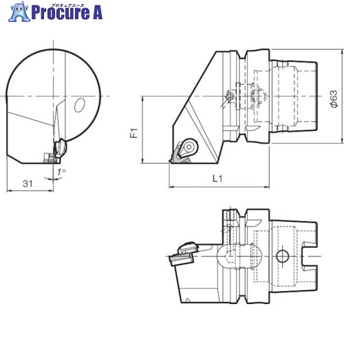 京セラ 複合加工機用旋削工具 ねじ切り加工用ホルダ KTN T63H-KTNR-22 1個 ■▼553-2094 【送料都度見積】 ●MA515 20,679円