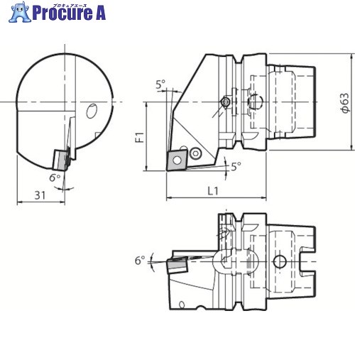 京セラ 複合加工機用旋削工具 外径・端面加工用ホルダ PCLN T63H-PCLNL-DX12 1個 ■▼553-2175 【送料都度見積】 ●MA515