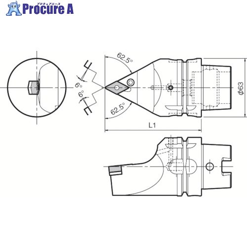 京セラ 複合加工機用旋削工具 外径・倣い加工用ホルダ PDNN T63H-PDNNN-L15 1個 ■▼553-2248 【送料都度見積】 ●MA515