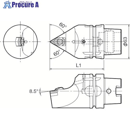 京セラ 複合加工機用旋削工具 外径加工用ホルダ WTEN T63H-WTENN-L16 1個 ■▼553-2396 【送料都度見積】 ●MA515