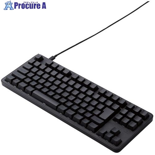 ELECOM メカニカルキーボード 有線 USB Type-C着脱式 テンキーレス 静音赤軸 ブラック TK-MC30UKPBK 1個 ■▼612-3388