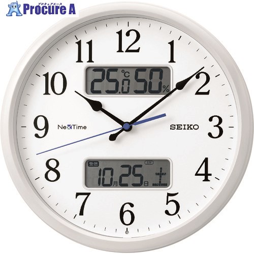 SEIKO 電波掛時計 ”セイコーネクスタイム ZS251W” (ハイブリッド電波時計) ZS251W 1個 ■▼158-9195 【送料都度見積】