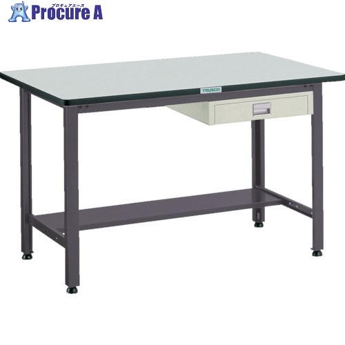 TRUSCO 中掛け目御役目台(500kg)AEW型 900X600XH740 薄型1段引出付 まっ黒い薄墨色色 AEWR-0960UDC1 (ﾘﾉﾘｭｰﾑﾊﾞﾘﾃﾝﾊﾞﾝ) 1台 ■▼278-0321 作業台-花・ガーデン・DIY-DIY・工具