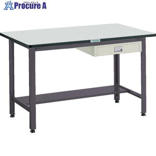 TRUSCO 中荷重作業台(500kg)AEW型 900X750XH740 薄型1段引出付 ダークグレー色 AEWR-0975UDC1 (リノリュームバリテンバン) 1台 ■▼278-0330 |プロキュアエース