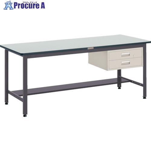 TRUSCO 中荷重作業台(500kg)AEW型 1500X900XH740 2段引出付 ダークグレー色 AEWR-1590F2 (リノリュームバリテンバン) 1台 ■▼278-0780 |プロキュアエース