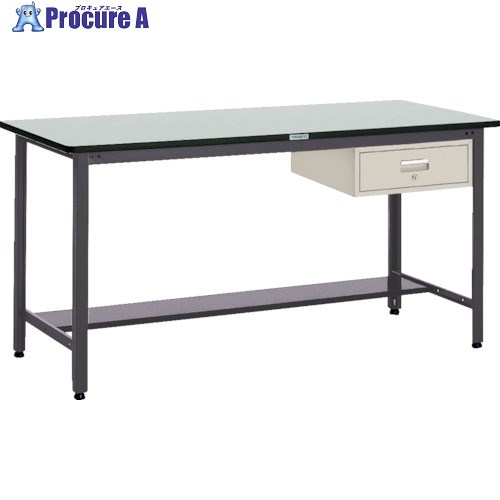 TRUSCO 中掛け目立御役目台(500kg)HAEW型 900X750XH885 1段引出付 うす暗い薄墨色色 HAEWR-0975F1 (ﾘﾉﾘｭｰﾑﾊﾞﾘﾃﾝﾊﾞﾝ) 1台 ■▼278-1301