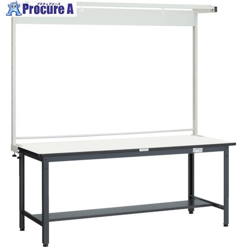 TRUSCO 中荷重作業台(500kg)AEW型 1800X900XH1948(全高) ツールハンガー付 ダークグレー色 AEWR-1890THN 1台 ■▼289-3568