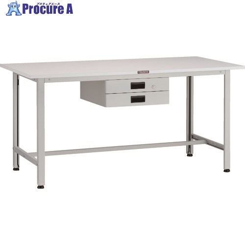 TRUSCO 軽掛け目御役目台(200kg)AO型 1500X600XH740 薄型2段引出付 白いこと色 AO-1560UDK2 1台 ■▼125-9161