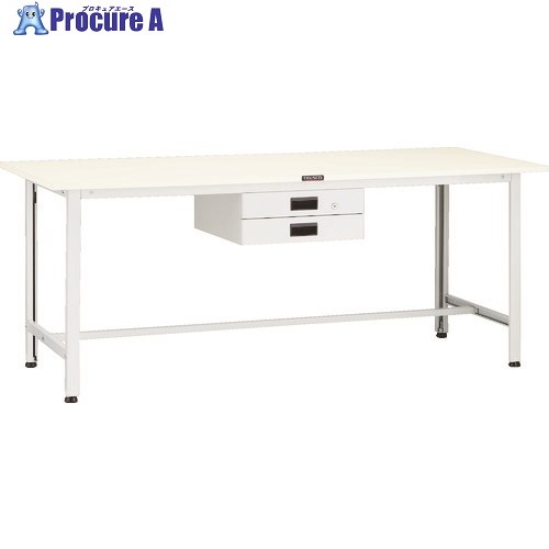 TRUSCO 軽荷重作業台(200kg)AO型 1800X750XH740 薄型2段引出付 ホワイト色 AO-1875UDK2 1台 ■▼125-9165 ｜プロキュアエース