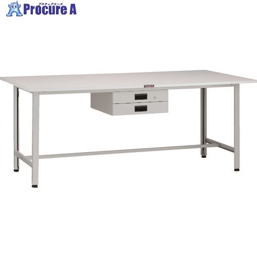 TRUSCO 軽荷重作業台(200kg)AO型 1800X900XH740 薄型2段引出付 ホワイト色 AO-1890UDK2 1台 ■▼125-9166