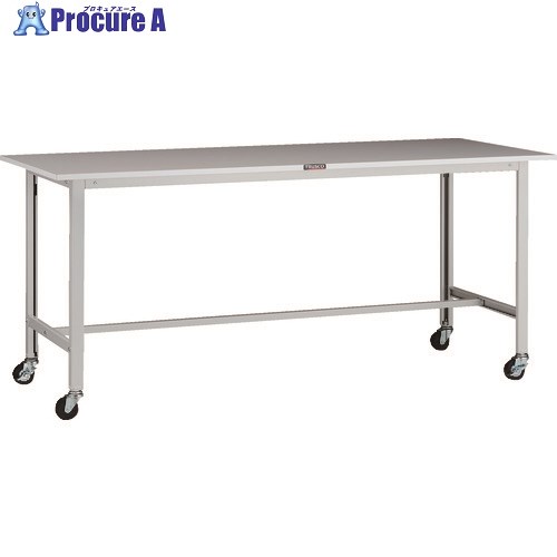 TRUSCO 軽荷重作業台(100kg)AO型 1800X750XH808 φ75キャスター付 ホワイト色 AOR-1875C75 1台 ■▼137-1681