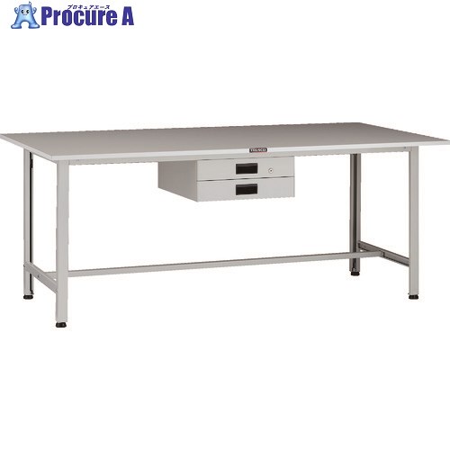 TRUSCO 軽掛け目御役目台(200kg)AO型 1800X900XH740 薄型2段引出付 白いこと色 AOR-1890UDK2 1台 ■▼137-1709