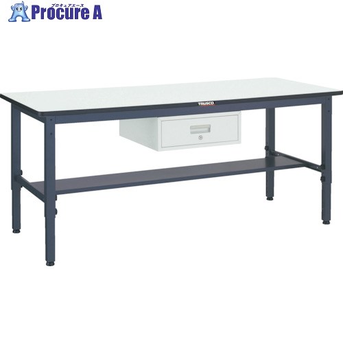 TRUSCO 軽荷重作業台高さ調節式(250kg)AWM型 1800X750XH700~910 1段引出付 ダークグレー色 AWMR-1875F1 1台 ■▼301-5785 |プロキュアエース