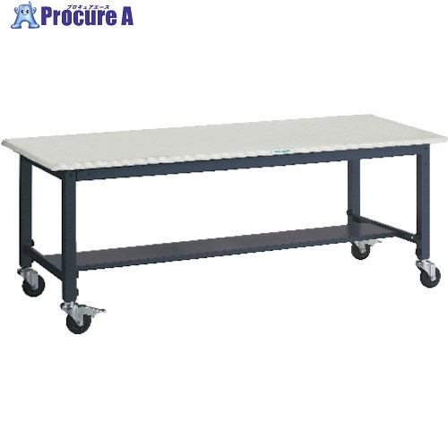 TRUSCO 軽荷重作業台高さ調節式(100kg)AWM型 1800X900XH806~1016 φ100キャスター付 ダークグレー色 AWMS-1890C100 1台 ■▼303-1918 |プロキュアエース