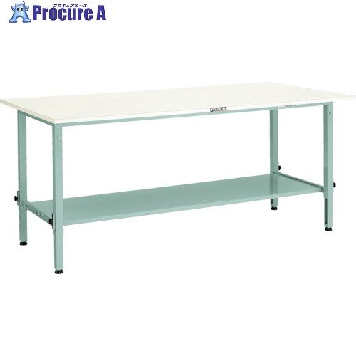 TRUSCO 軽掛け目御役目台高さ自然調整式(150kg)AEM型 900X600XH650～950 下棚2枚付 白いこと色 AEM-0960LT2 W 1台 ■▼454-3211