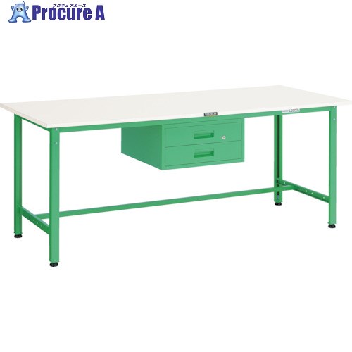 TRUSCO 軽荷重作業台(300kg)AE型 1800X900XH740 2段引出付 ヤンググリーン色 AE-1809F2 YG 1台 ■▼466-7221 ｜プロキュアエース