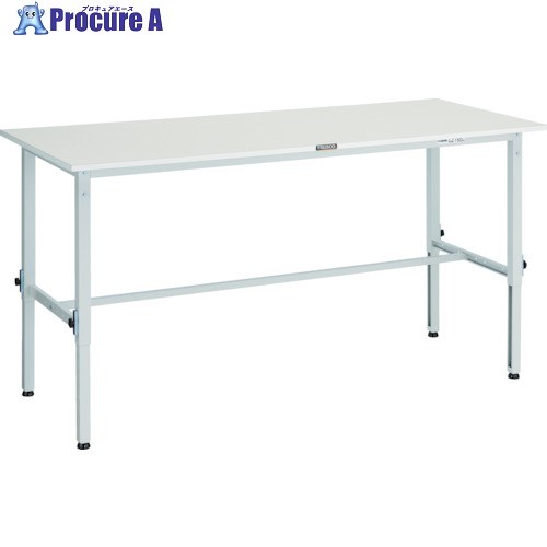 TRUSCO 軽荷重作業台高さ調節式(150kg)AEM型 1500X900XH650～950 基本タイプ ホワイト色 AEM-1509 W 1台 ■▼466-7557