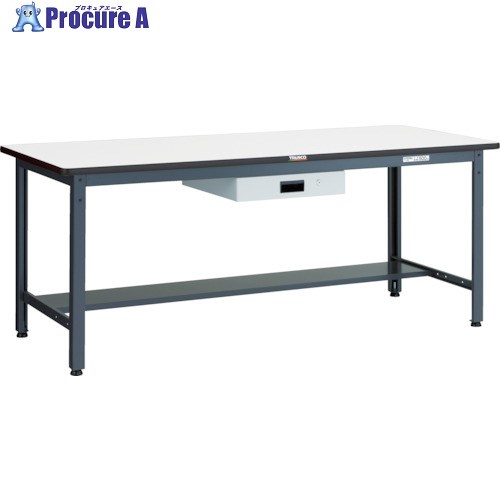 TRUSCO 中荷重作業台(500kg)AEW型 1800X750XH740 薄型1段引出付 ダークグレー色 AEWS-1875UDK1 1台 ■▼466-7794 |プロキュアエース