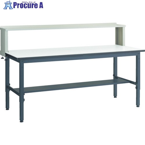 TRUSCO 軽荷重作業台高さ調節式(250kg)AWM型 1800X750XH1004～1214(全高) 上棚付 ダークグレー色 AWMR-1875YURB 1台 ■▼466-7875 ｜プロキュアエース