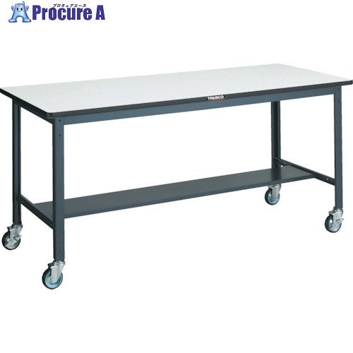 TRUSCO 中荷重作業台(250kg)AEW型 900X600XH846 φ100ウレタンキャスター付 ダークグレー色 AEWR-0960CU100 1台 ■▼770-1853