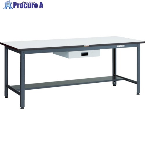 TRUSCO 中荷重作業台(500kg)AEW型 900X600XH740 薄型1段引出付 ダークグレー色 AEWS-0960UDK1 1台 ■▼770-1896