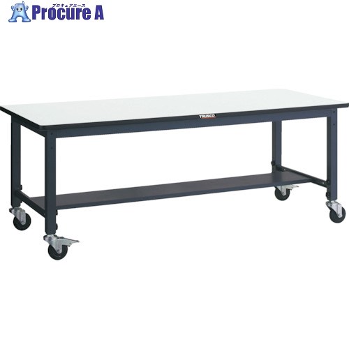 TRUSCO 軽荷重作業台高さ調節式(100kg)AWM型 900X600XH806~1016 φ100キャスター付 ダークグレー色 AWMR-0960C100 1台 ■▼770-1926 |プロキュアエース