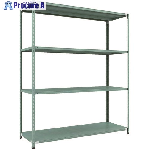 TRUSCO CB型 軽中量セミボルトレス棚 1800X600XH21004段 グリーン CB-7664-GN 1S ■▼115-5226 ｜プロキュアエース