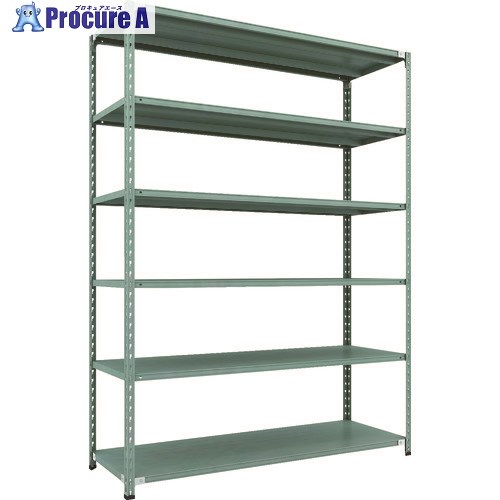 TRUSCO CB型 軽中量セミボルトレス棚 1800X600XH2400 6段 グリーン CB-8666-GN 1S ■▼115-5259 ｜プロキュアエース