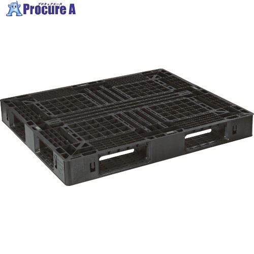 NPC 輸出梱包用プラスチックパレット EXA-1311 片面四方差し 黒 EXA-1311-F-BK 1枚 ■▼463-4756