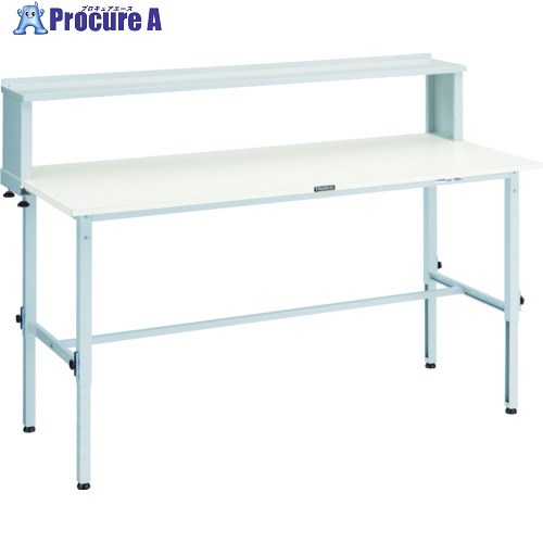 TRUSCO 軽掛け目御役目台高さ自然調整式(150kg)AEM型 1800X750XH954～1254(全高) 上棚付 白いこと色 RAEM-1800YURB W 1台 ■▼467-2496