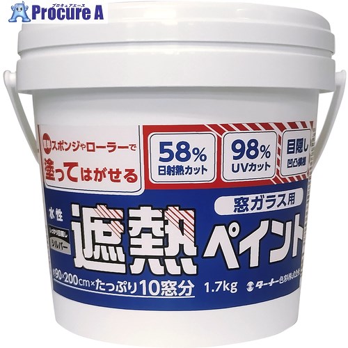 ターナー 合成樹脂塗料 窓ガラス用遮熱ペイント(1.7kg、シルバー) WP017012 1缶 ■▼681-8372 【送料都度見積】