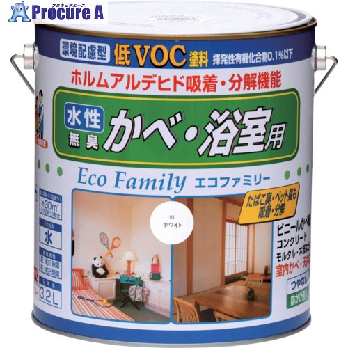 ニッぺ 水性エコファミリー 3.2L クリーム HUM104-3.2 4976124050466 1缶 ■▼859-9010 【送料都度見積】