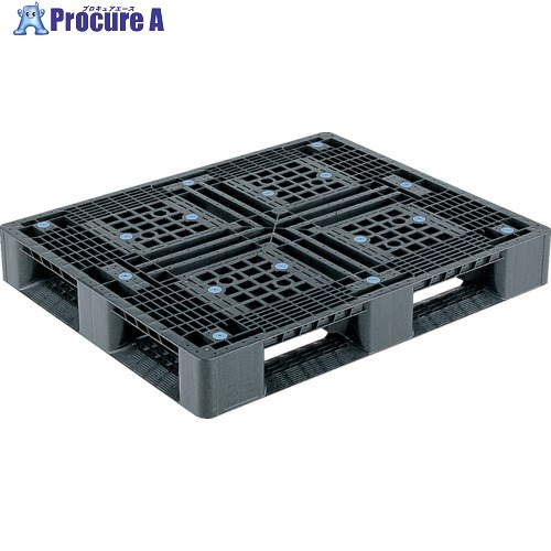サンコー リサイクルプラスチックパレット 808902 D4-911-2黒 SK-D4-911-2-BK 1枚 ■▼198-0503 【貨物輸送都度積もり書き】