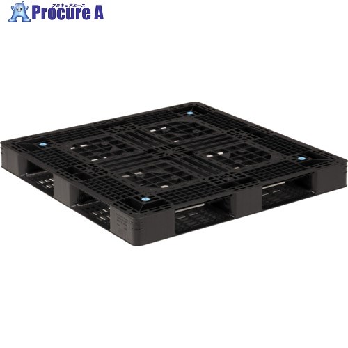サンコー リサイクルプラスチックパレット 812902 D4-114114黒 SK-D4-114114-BK 1枚 ■▼198-0536 【貨物輸送都度積もり書き】