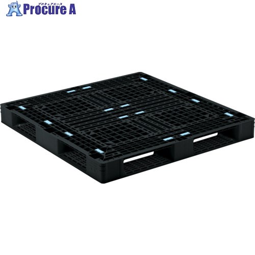 サンコー リサイクルプラスチックパレット 813058 D4-112116-2黒 SK-D4-112116-2-BK 1枚 ■▼198-0541 【貨物輸送都度積もり書き】